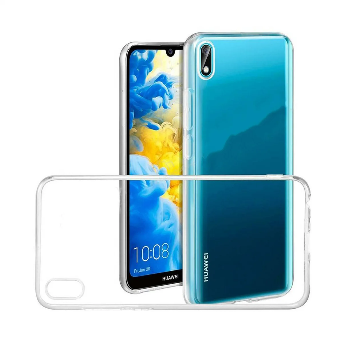 Baseus Huawei Y5 2019 Uyumlu Tıpalı Şeffaf Seri Arka Koruma Kılıf (Şeffaf) VR-19691