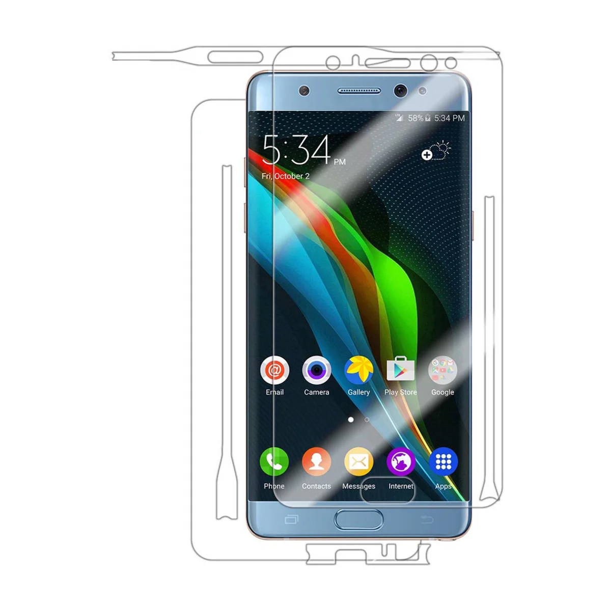 Nettech Samsung Galaxy I9220 Note Uyumlu Ön Koruma Full Cover Nano Ekran Koruyucu (Şeffaf) NT-20527