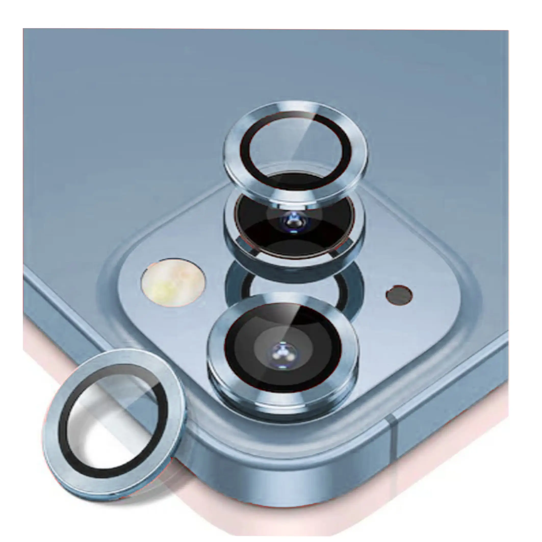 Nettech Apple iPhone 15 Uyumlu Alüminyum Seri Kamera Cam Koruyucu (Mavi) NT-103743