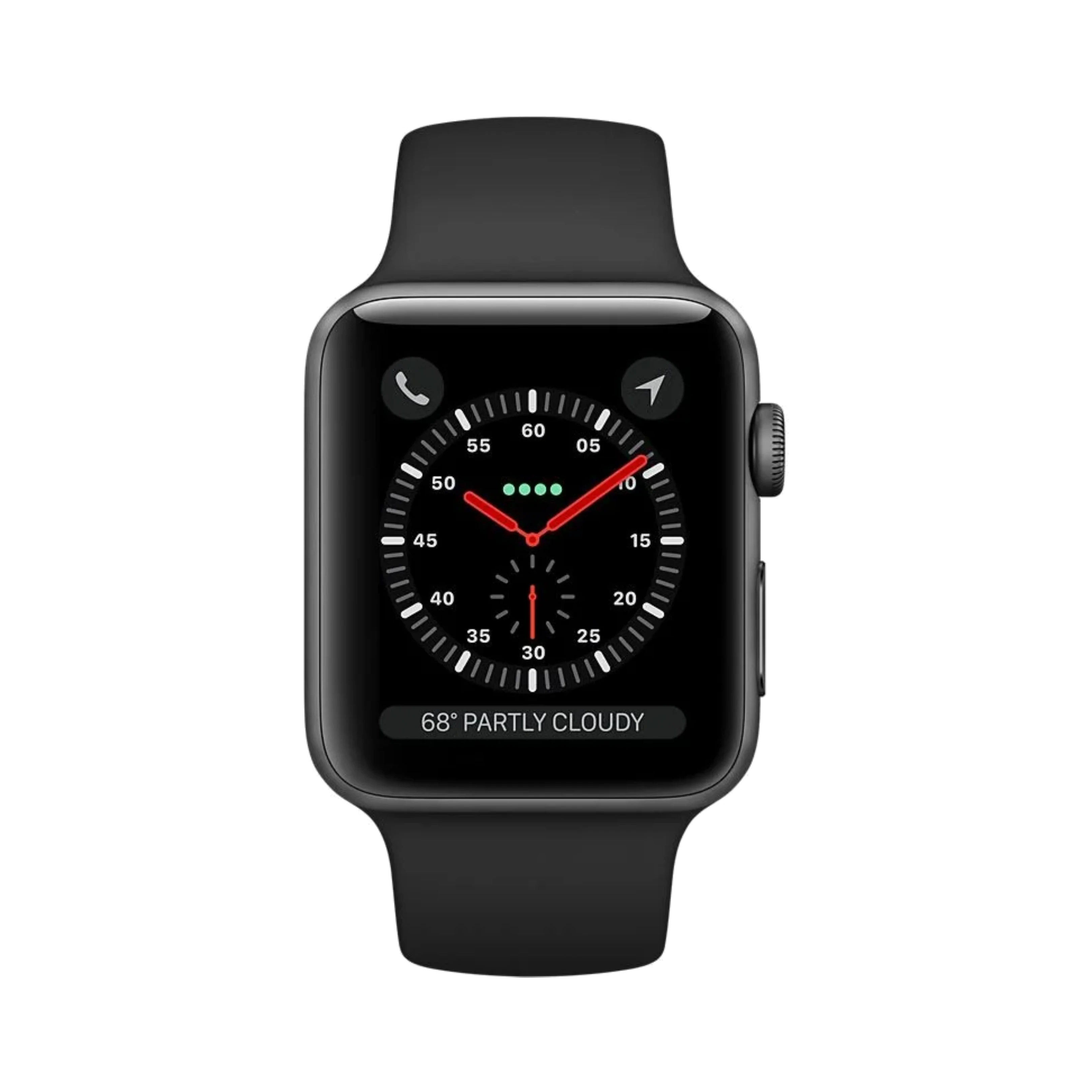 Apple Watch Series 3 - Alüminyum - 38mm - GPS - Gece yarısı