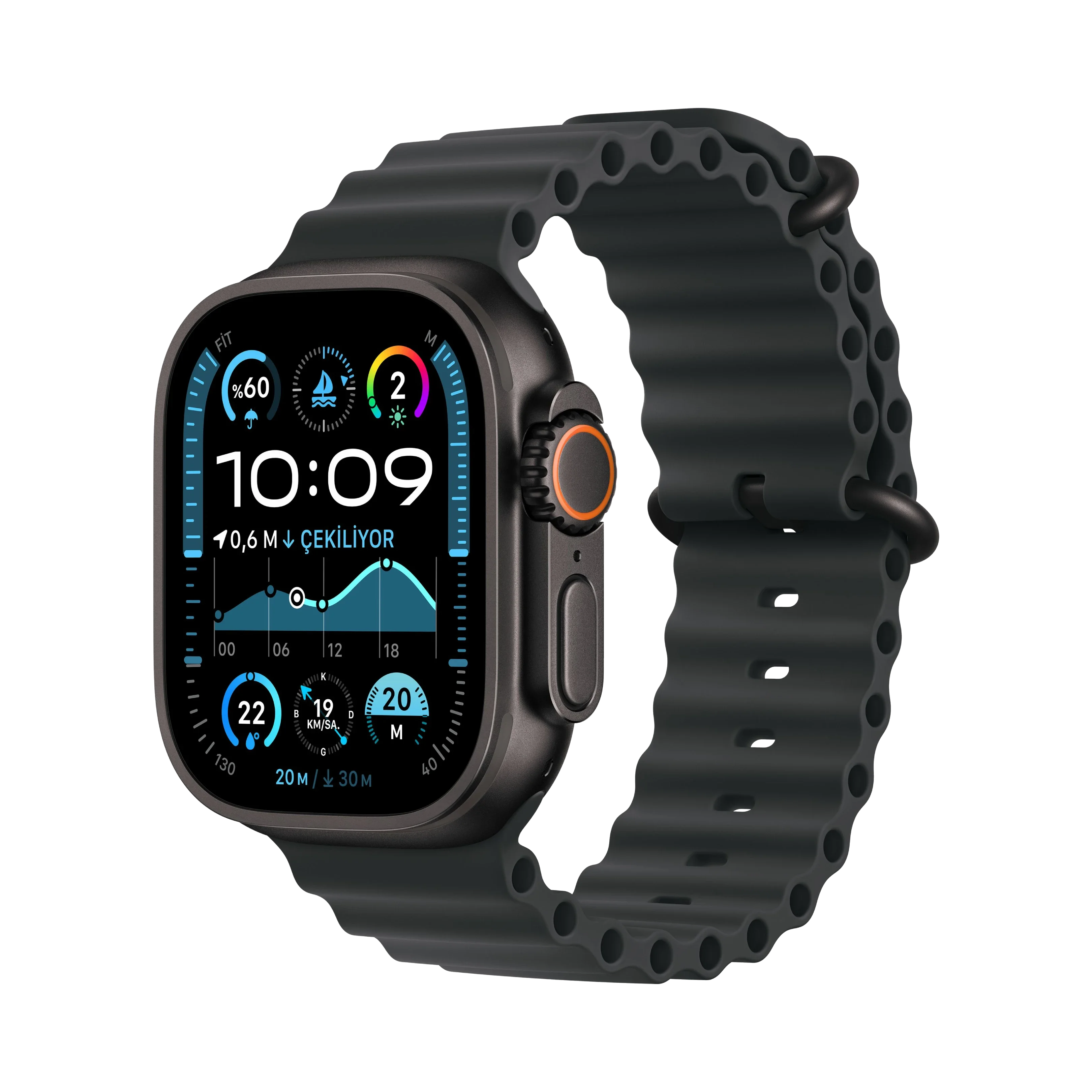 Apple Watch Ultra 2 - Titanyum - 49mm - GPS - Gece yarısı