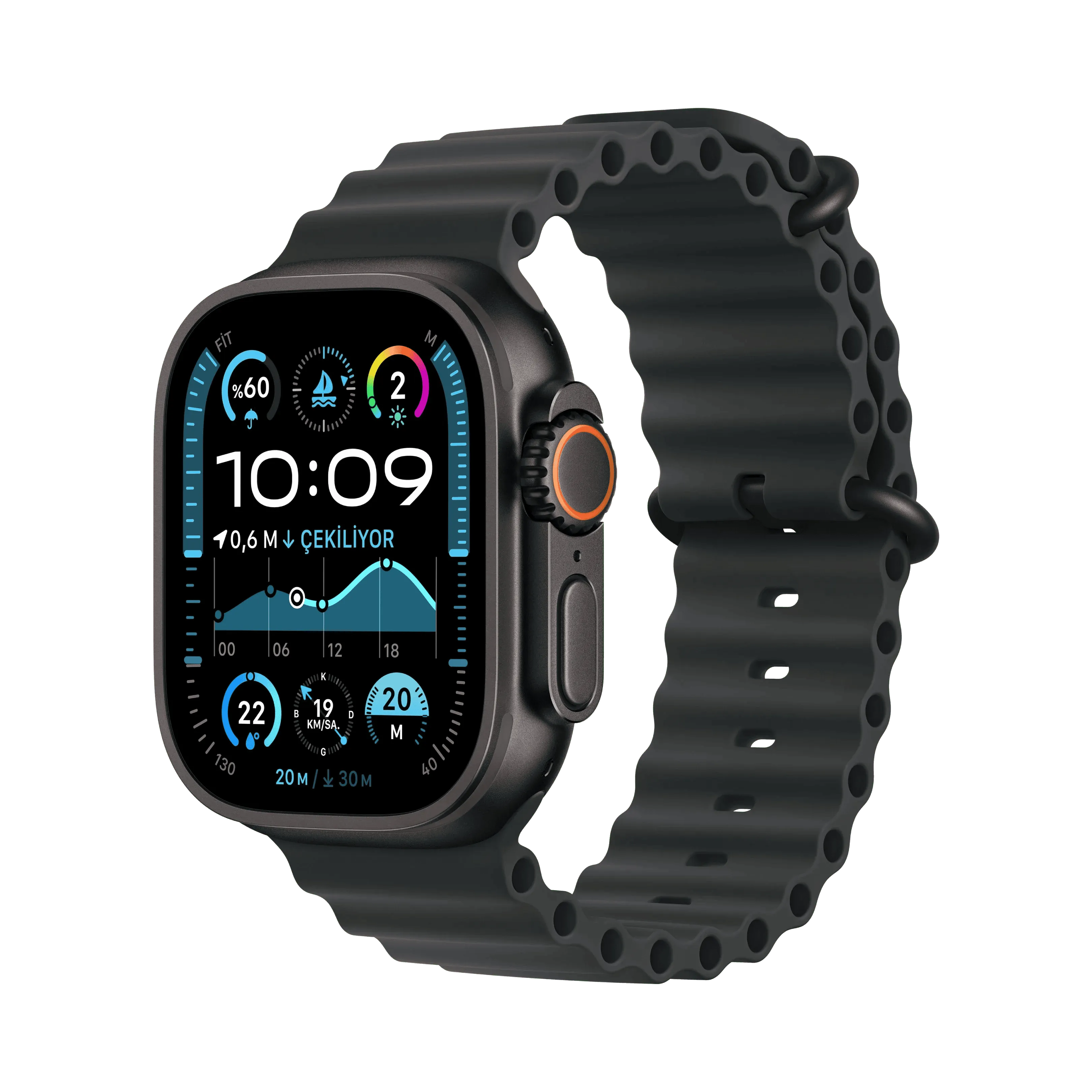 Apple Watch Ultra 2 - Titanyum - 49mm - GPS - Gece yarısı