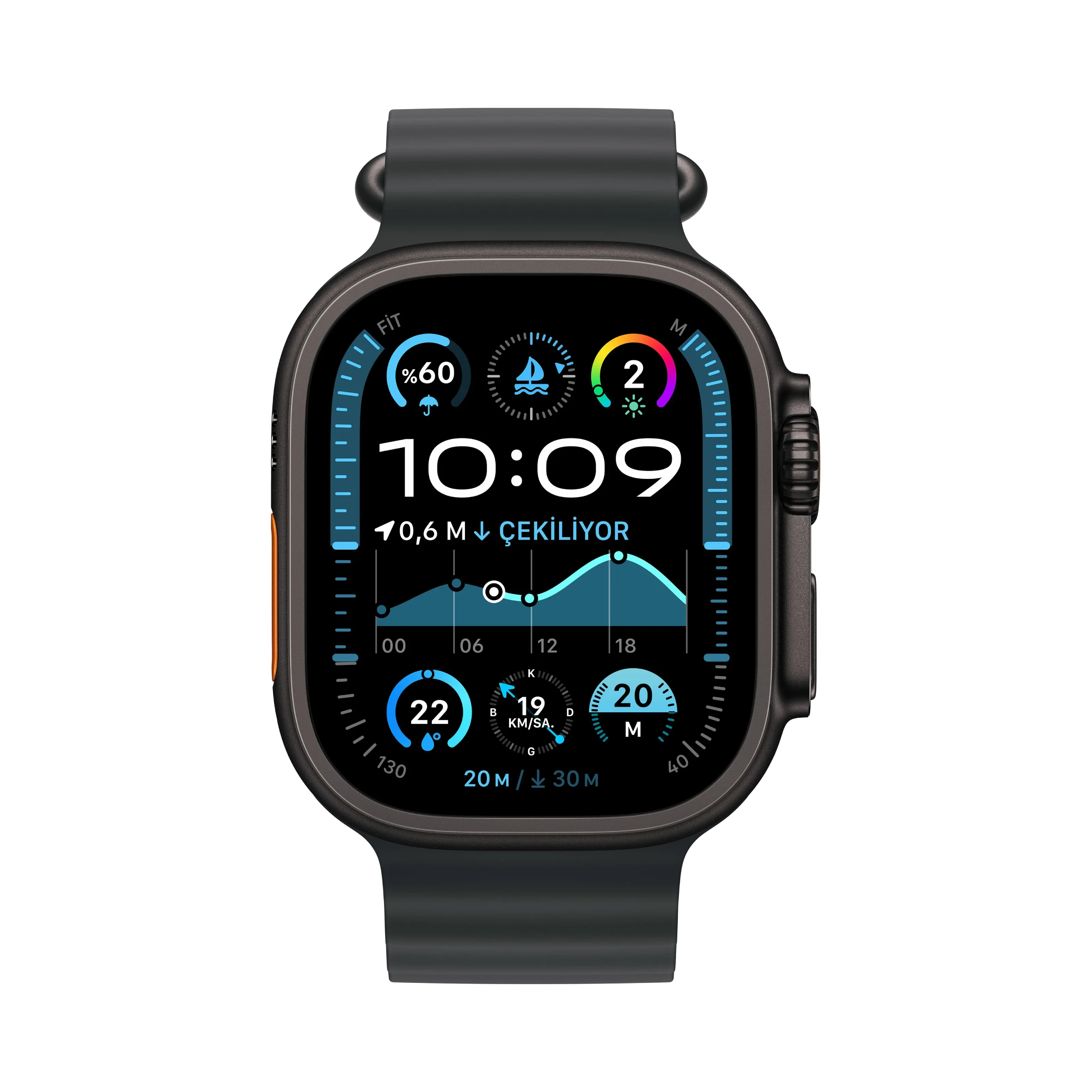 Apple Watch Ultra 2 - Titanyum - 49mm - GPS - Gece yarısı