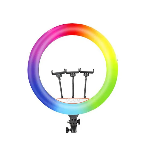 Zore RGB Light 45cm Işıklı Telefon Tutucu Ring Light - Siyah
