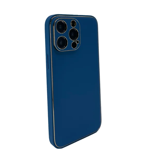 Nettech Apple iPhone 14 Pro Max Uyumlu Coco Leather Seri Arka Koruma Kılıf (Lacivert) NT-99763 - 2