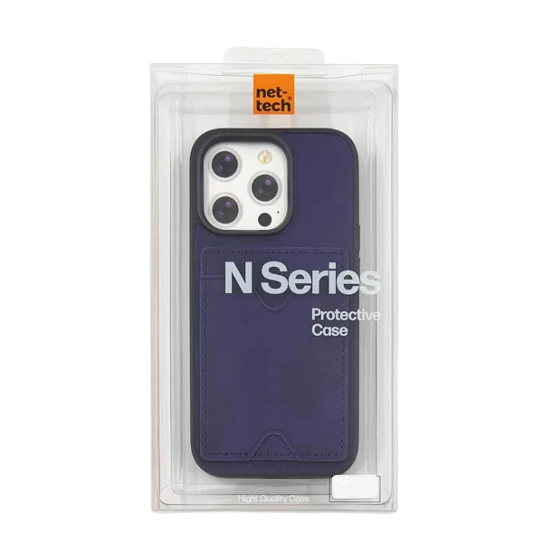 Nettech Apple iPhone 14 Pro Uyumlu NT-N028 Deri Kartlık Arka Koruma Kılıf (Mor) NT-107123 - 3