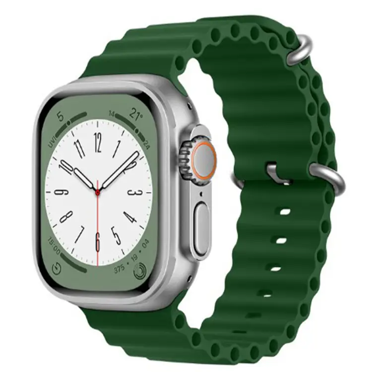 Nettech Apple Watch Series 41 mm Uyumlu Silikon Kordon (Yeşil) NT-102967