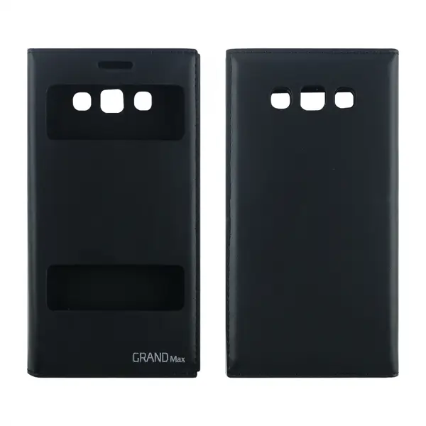 Nettech Samsung Galaxy G720 Grand Max Uyumlu Pencereli Kapaklı Kılıf (Siyah) VR-7802