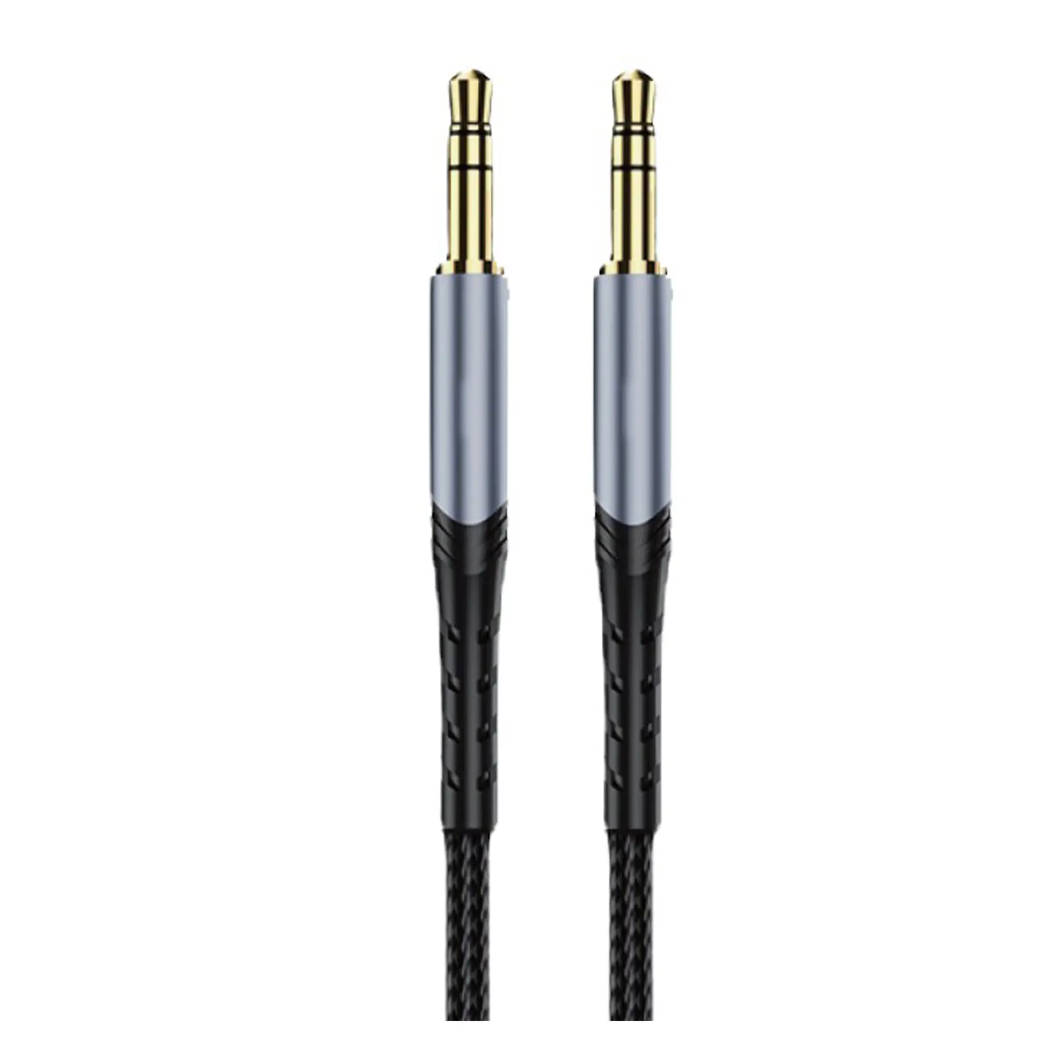 Nettech NT-AC01 İp Örgü 100 Cm Aux Kablo (Siyah) NT-100944