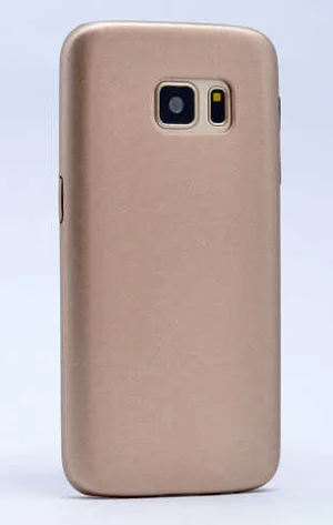 Galaxy S7 Kılıf Zore 1-1 Deri Soft Kapak - Gold