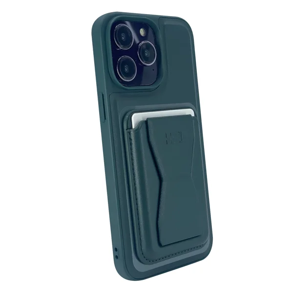 Nettech Apple iPhone 13 Pro Uyumlu Deri Purse Seri Arka Koruma Kılıf (Yeşil) NT-101332 - 2