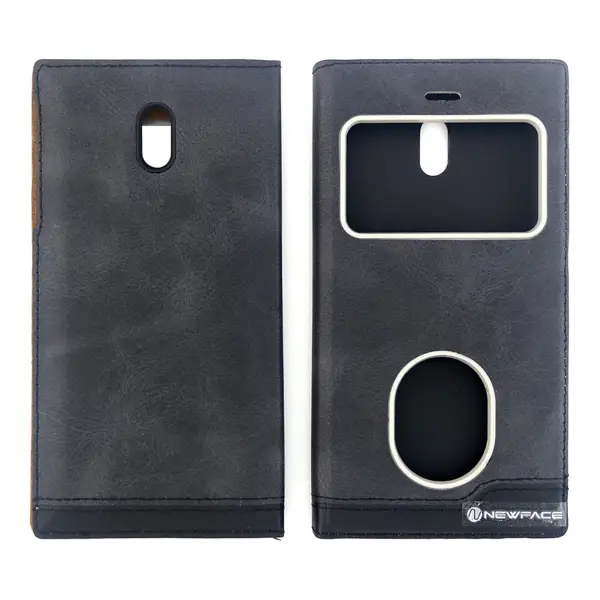 Nettech Nokia 3 Uyumlu Pencereli Kapaklı Kılıf (Siyah) VR-1904