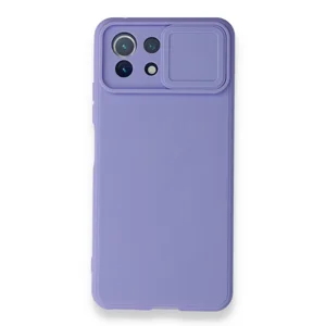 Nettech Xiaomi Mi 11 Lite Uyumlu Kızaklı Kamera Korumalı Arka Koruma Kılıf (Lila) NT-87189