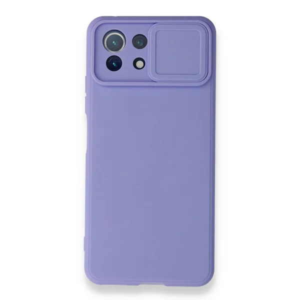 Nettech Xiaomi Mi 11 Lite Uyumlu Kızaklı Kamera Korumalı Arka Koruma Kılıf (Lila) NT-87189 - 1