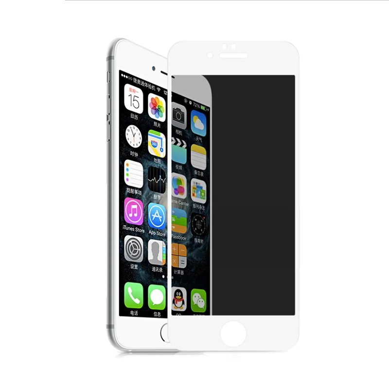 Apple iPhone 7 Plus Zore Rika Premium Privacy Temperli Cam Ekran Koruyucu - Beyaz