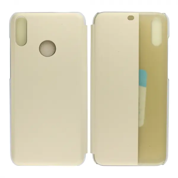 Huawei Huawei Y7 Prime 2019 Uyumlu Smart View Kapaklı Kılıf (Gold) VR-17844