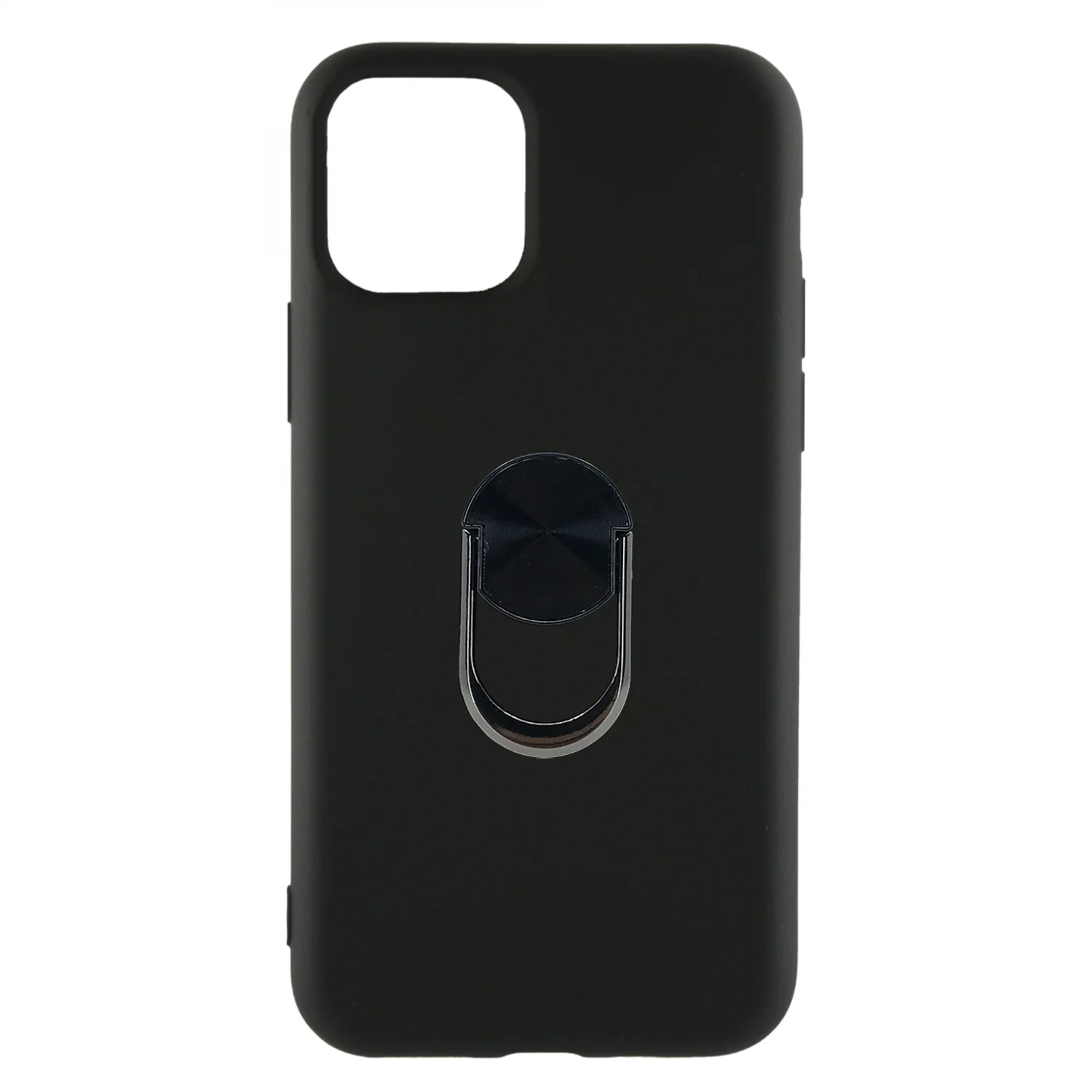 Nettech Apple iPhone 11 Pro Uyumlu Leather Ring Nano Arka Koruma Kılıf (Siyah) NT-82889