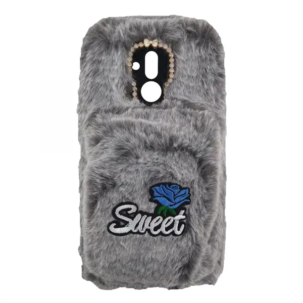 Nettech Huawei Mate 20 Lite Uyumlu Peluş Arka Koruma Kılıf (Gri) VR-13086