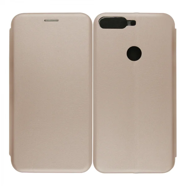 Nettech Huawei Y7 2018 Uyumlu Lüx Seri Kapaklı Kılıf (Rose Gold) VR-18151 - 1