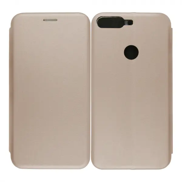 Nettech Huawei Y7 2018 Uyumlu Lüx Seri Kapaklı Kılıf (Rose Gold) VR-18151