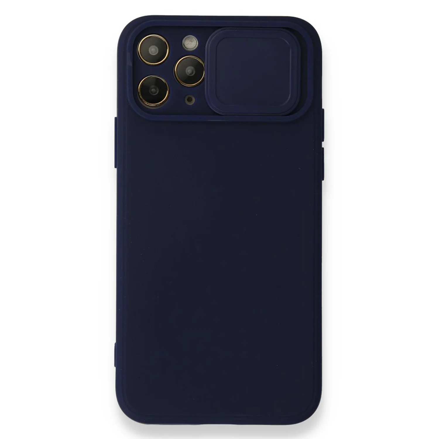 Nettech Apple iPhone 12 Pro Uyumlu Kızaklı Kamera Korumalı Arka Koruma Kılıf (Lacivert) NT-84540