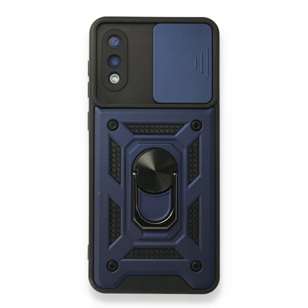 Nettech Samsung Galaxy A02 Uyumlu Kızaklı Panzer Seri Arka Koruma Kılıf (Lacivert) NT-86177 - 1