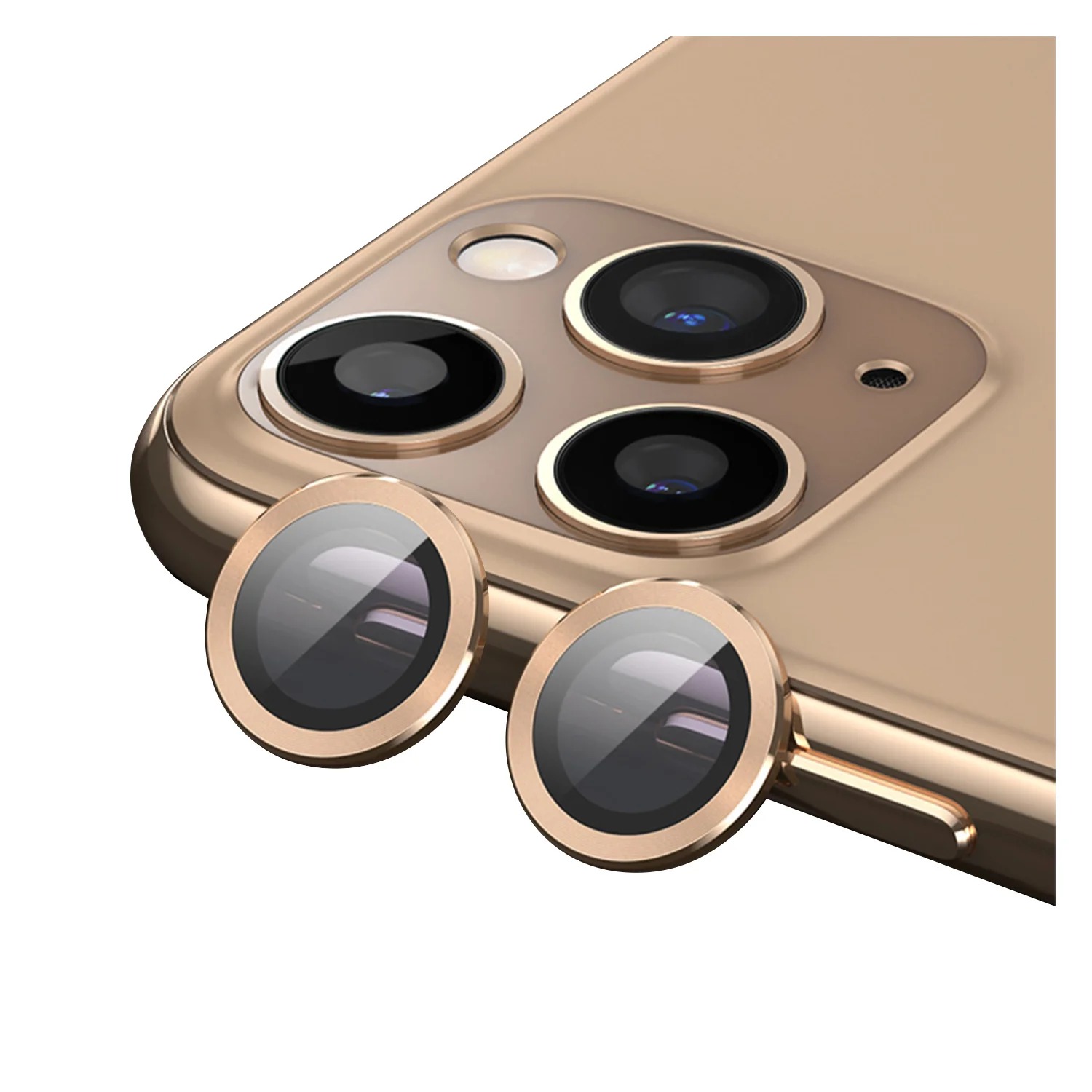 Nettech Apple iPhone 11 Uyumlu Damla Model 2in Kamera Cam Koruyucu (Sarı) NT-90097