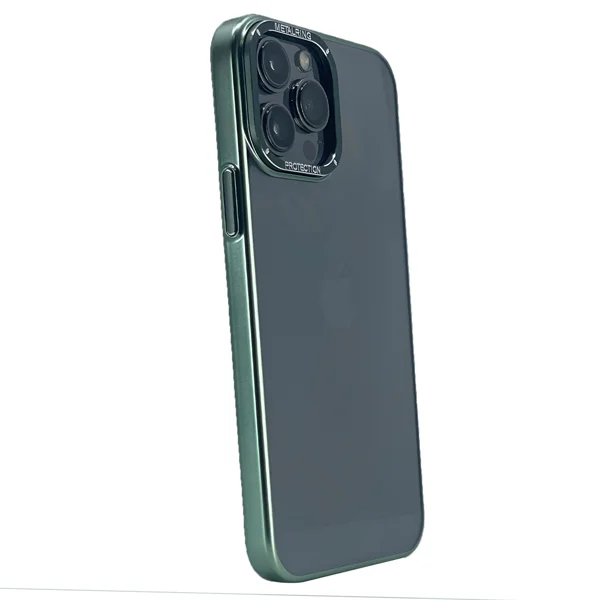 Nettech Apple iPhone 13 Pro Uyumlu Mika Renkli Metal Çerçeveli Seri Arka Koruma Kılıf (Yeşil) NT-100975 - 2