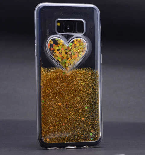 Galaxy S8 Plus Kılıf Zore Kalpli Silikon - Gold