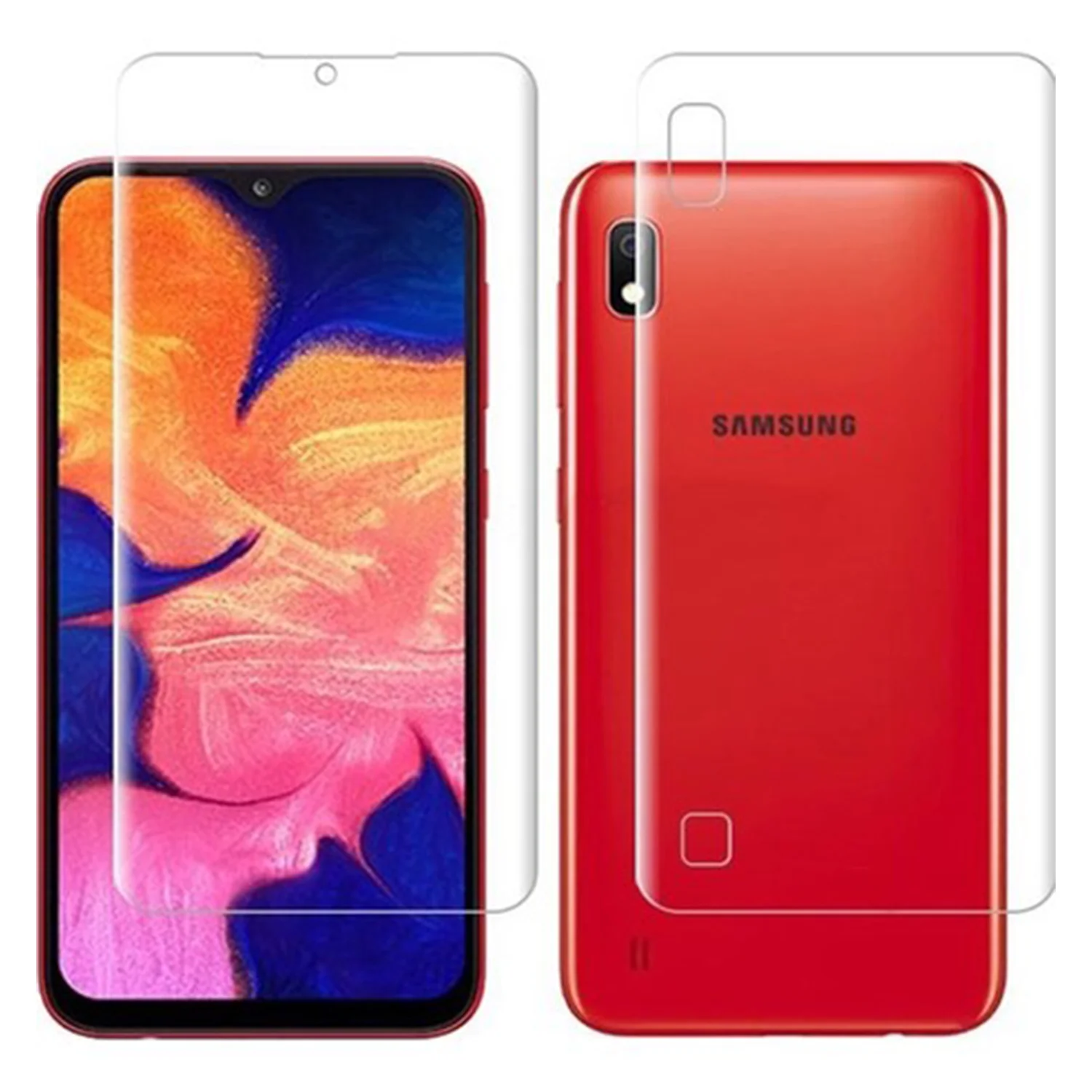 Exquıs Samsung Galaxy A10 Uyumlu Ön ve Arka Koruma 360 Full Kaplama (Şeffaf) VR-18423