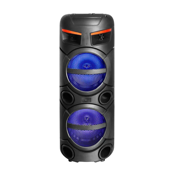 Zore GD-2809 Dijital LED Göstergeli FM Radyolu Mikrofonlu RGB TWS Çift 8 inç Stereo Bass Kablosuz Karaoke Hoparlör - Siyah - 1