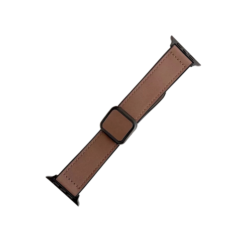 Nettech Apple Watch Series 10 46 mm Uyumlu Deri Kordon (Kahverengi Koyu) NT-112395