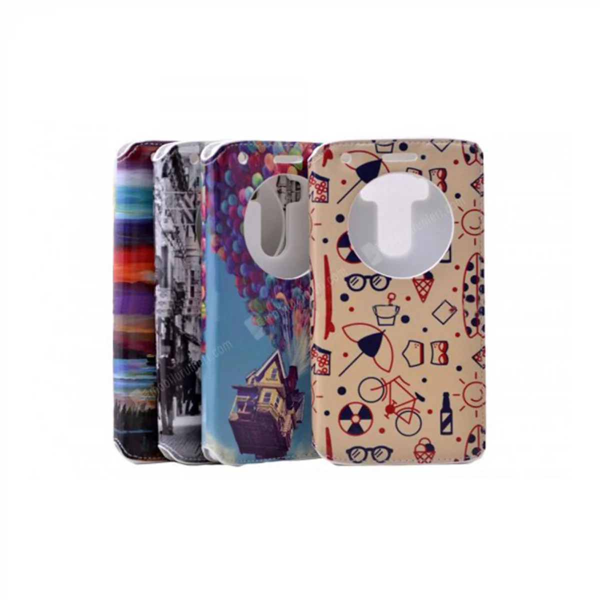 Nettech LG G4 Mini Uyumlu Pencereli Kapaklı Kılıf (Desenli/Resimli) VR-7239