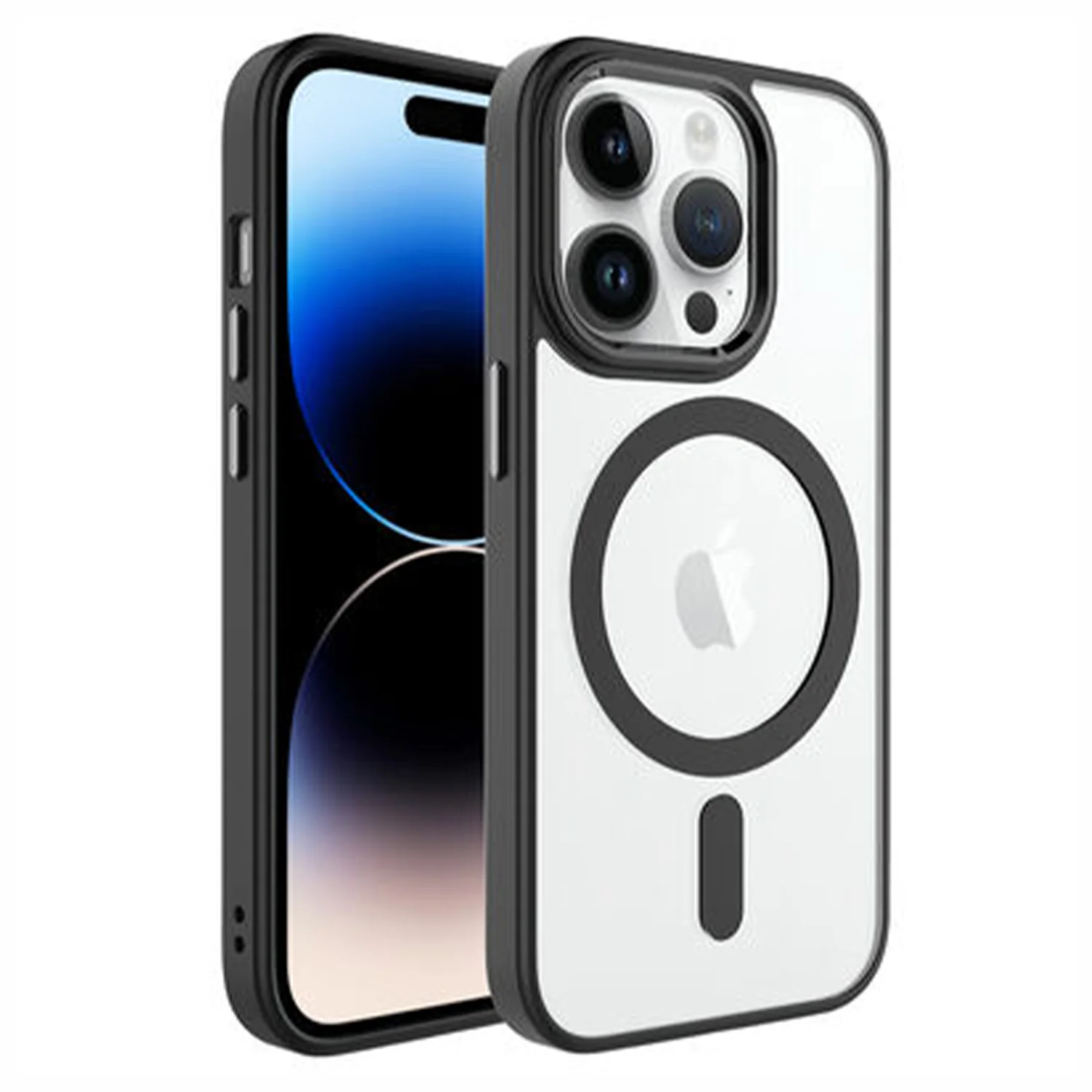 Nettech Apple iPhone 14 Pro Uyumlu Soft Akrilik Magsafe Seri Arka Koruma Kılıf (Siyah) NT-98132