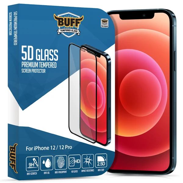 Buff İPhone 12 / 12 Pro 5D Glass Ekran Koruyucu