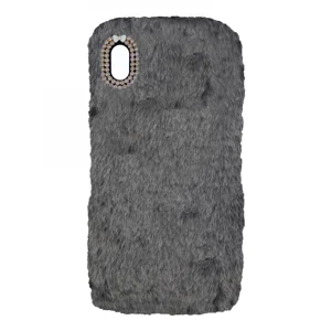 Nettech Apple iPhone XS Uyumlu Peluş Arka Koruma Kılıf (Gri) VR-12983