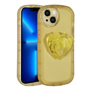 Apple iPhone 13 Kılıf Kamera Korumalı Pop Soketli Renkli Zore Ofro Kapak - Sarı