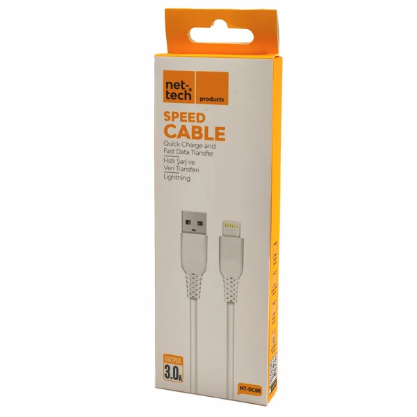 Nettech NT-DC08 Plastik 100 Cm Lightning Şarj ve Data Kablosu (Beyaz) NT-DC08