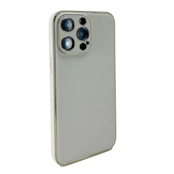 Nettech Apple iPhone 14 Pro Max Uyumlu Coco Leather Seri Arka Koruma Kılıf (Gold) NT-99764 - 2