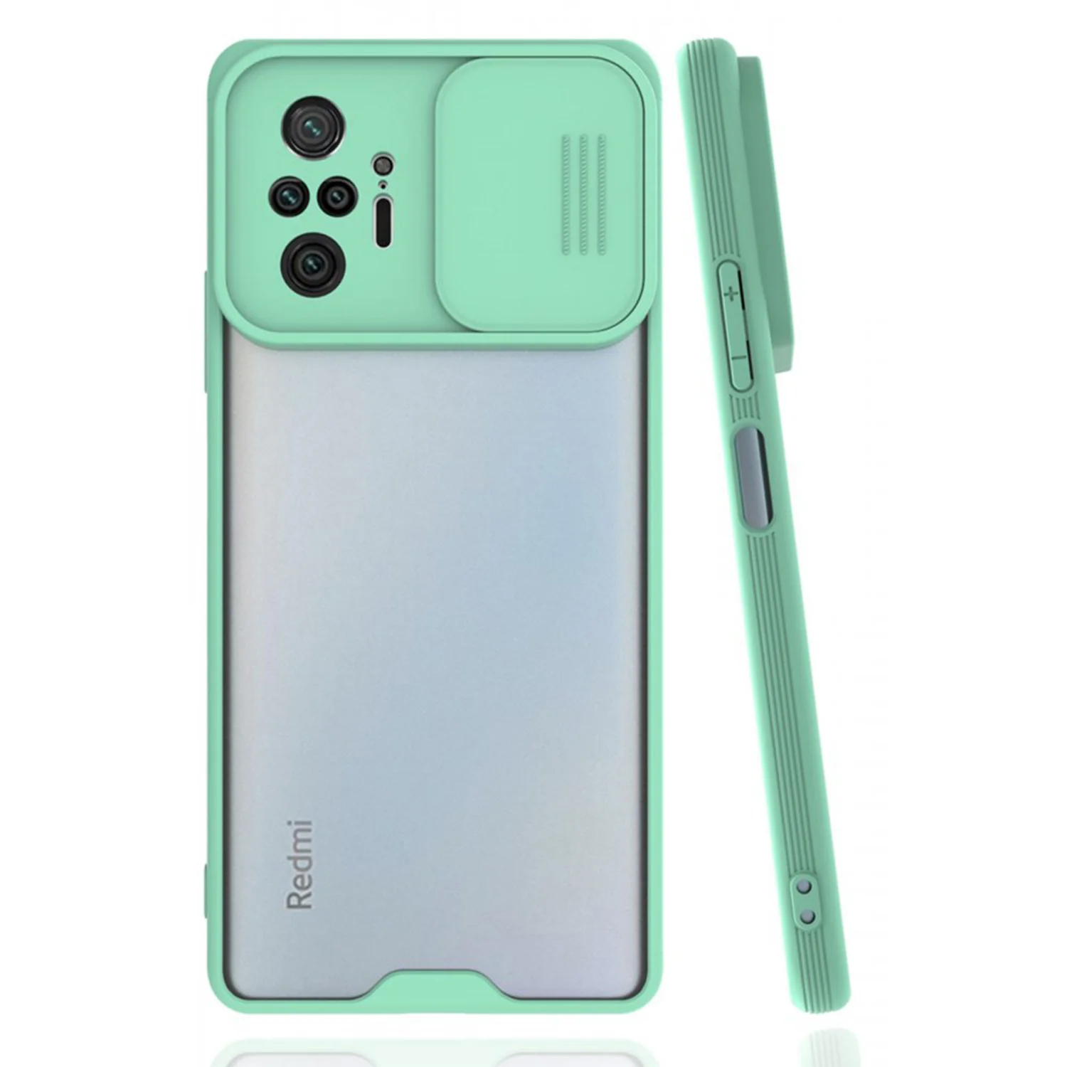 Nettech Xiaomi Redmi Note 10 Pro 4G Uyumlu Platin Kamera Kızaklı Arka Koruma Kılıf (Su Yeşili) NT-86816