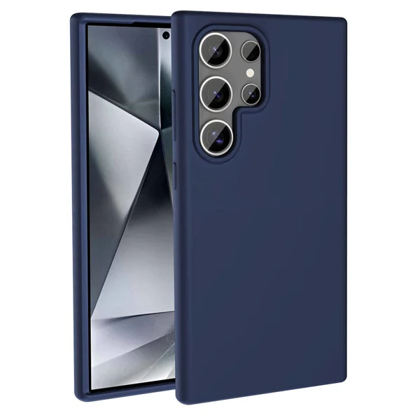 Galaxy S24 Ultra Kılıf Magsafe Şarj Özellikli Sıvı Teknolojili Silinebilir Sert Zore Kivi Kapak - Lacivert - 1