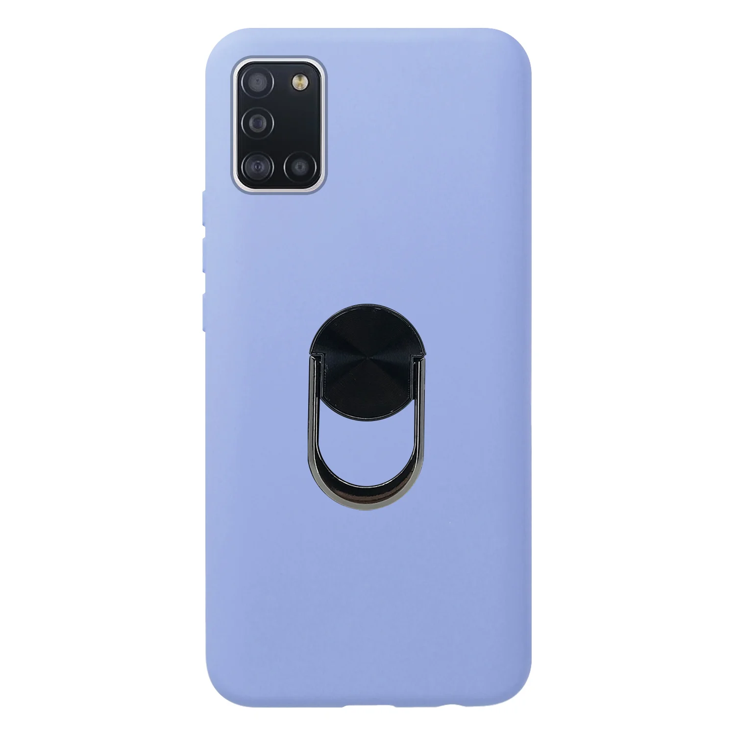 Nettech Samsung Galaxy A31 Uyumlu Leather Ring Nano Arka Koruma Kılıf (Mor) NT-83078
