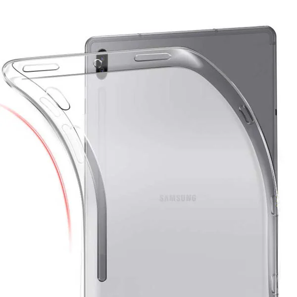 Galaxy Tab S7 Plus T970 Kılıf Zore Tablet Süper Silikon Kapak - Renksiz - 1