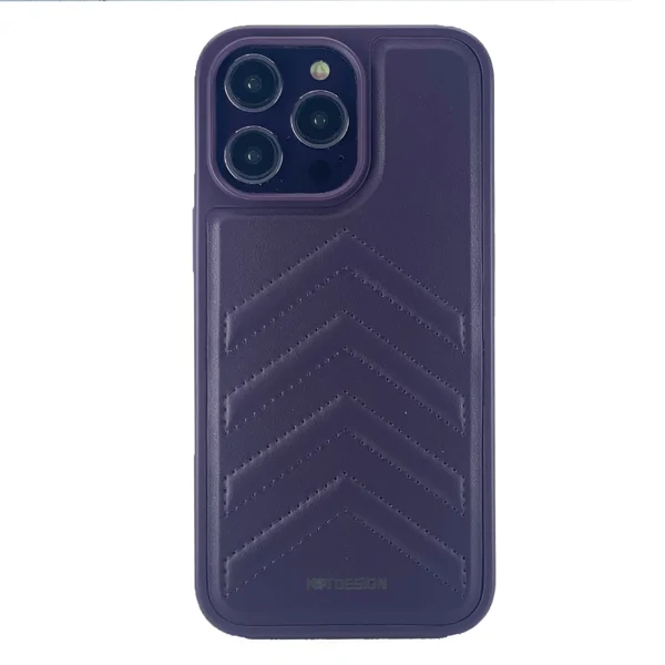 Nettech Apple iPhone 14 Pro Max Uyumlu Lynko Co Deri Seri Arka Koruma Kılıf (Mor) NT-101730 - 1