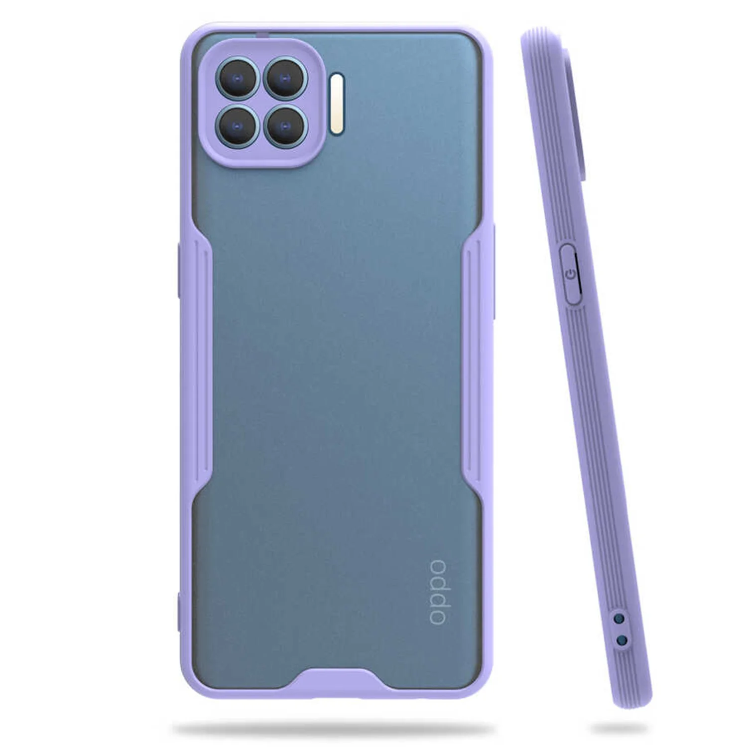 Nettech Oppo Reno 4 Lite Uyumlu Platin Seri Arka Koruma Kılıf (Lila) NT-84383