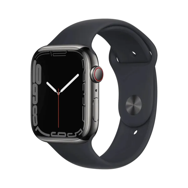 Apple Watch Series 7 - Paslanmaz Çelik - 45mm - Cellular - Gece yarısı - 1