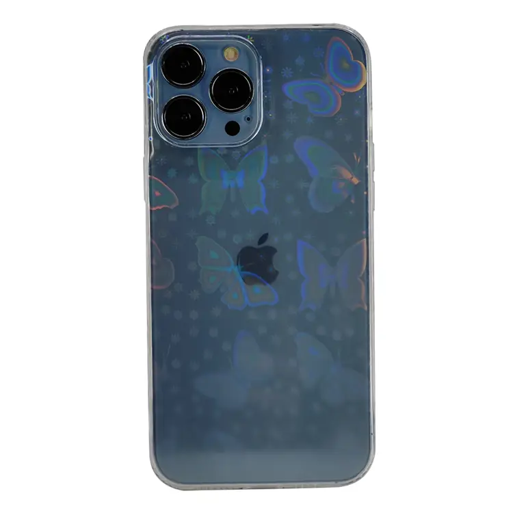 Nettech Apple iPhone 13 Pro Max Uyumlu Gölge Neon Desen Arka Koruma Kılıf (Şeffaf) NT-94934