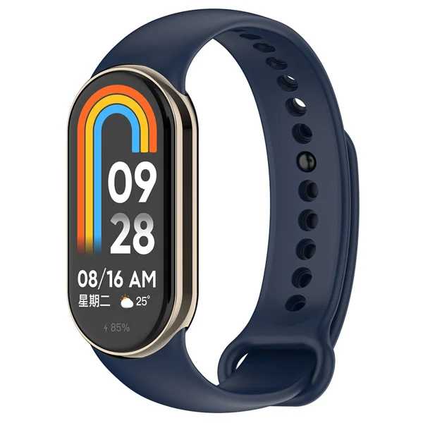 Xiaomi Mi Band 8 Serisi Klasik Kordon Silikon Strap Kayış - Midnight Blue - 1