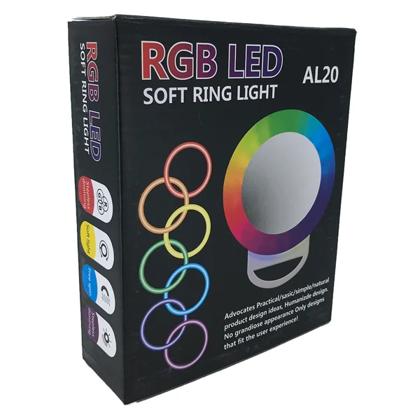 Rgb Led AL20 Led Mandallı Telefon Üstü Aydınlatma Lamba (Siyah) NT-83822