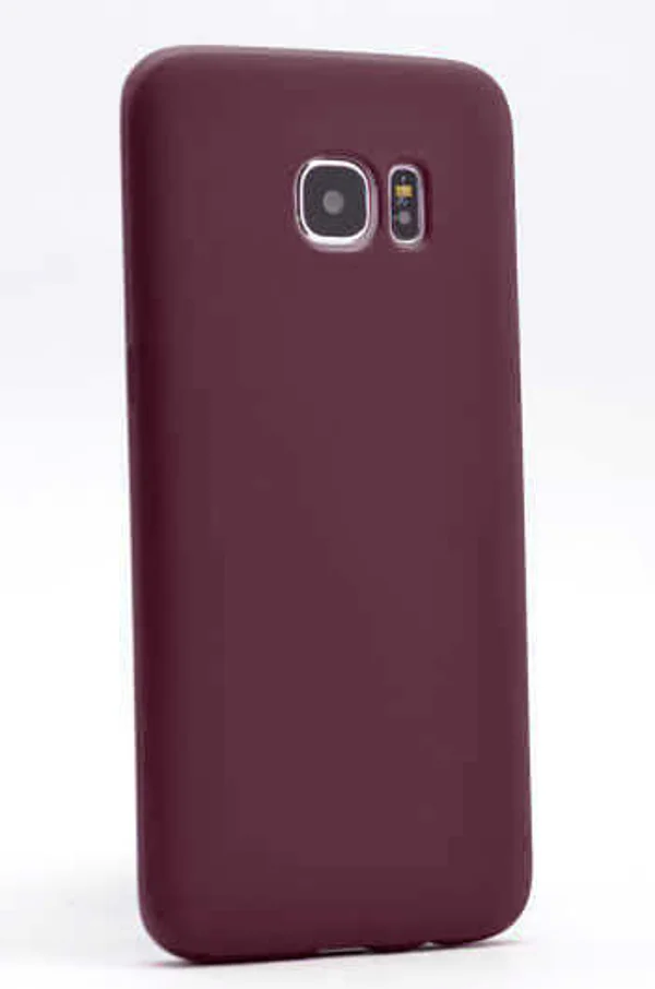 Galaxy S6 Kılıf Zore Premier Silikon Kapak - Mürdüm - 1